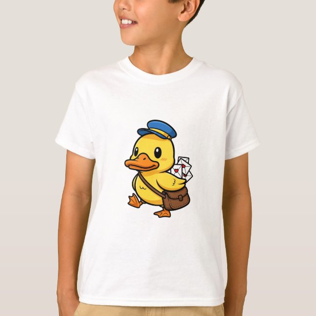 Briefträger Entlein Postdienst Kinder T-Shirt (Vorderseite)