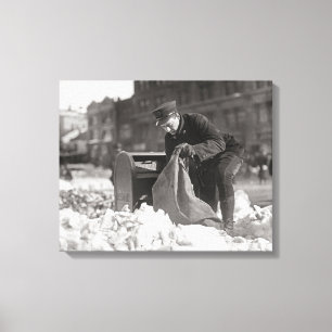 Briefträger im Schnee, 1922 Leinwanddruck