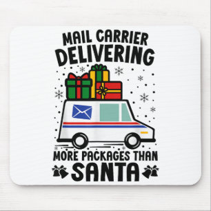 Briefträger liefert mehr Pakete als der Weihnachts Mousepad