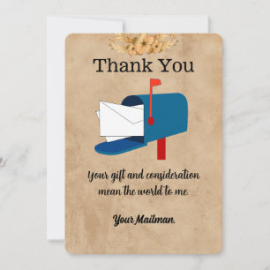 Briefträger Mailman Postal Mail Carrier Dankeskarte