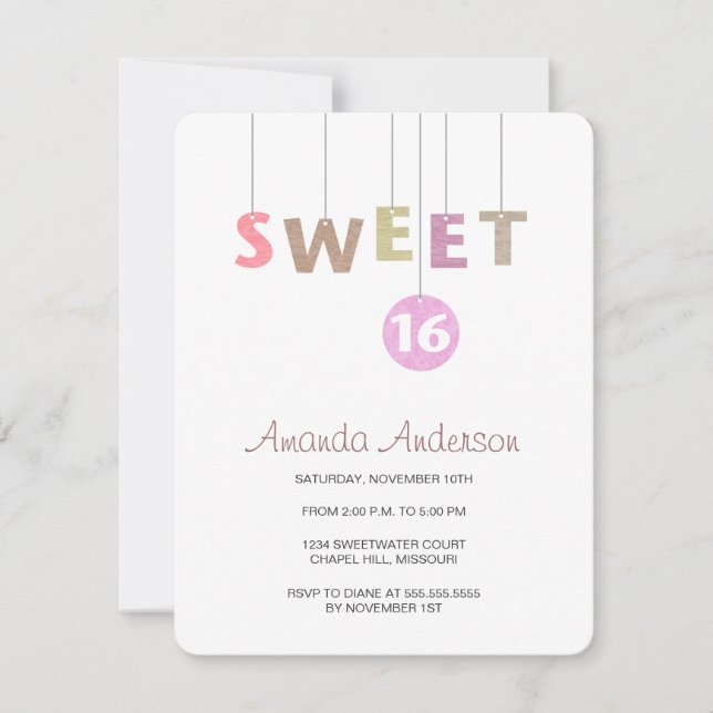 Briefwechsel 16 . Geburtstag - Einladungen zum Geb (Vorderseite)