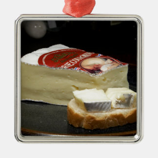 Briekäse-Käse-Entwurf Silbernes Ornament