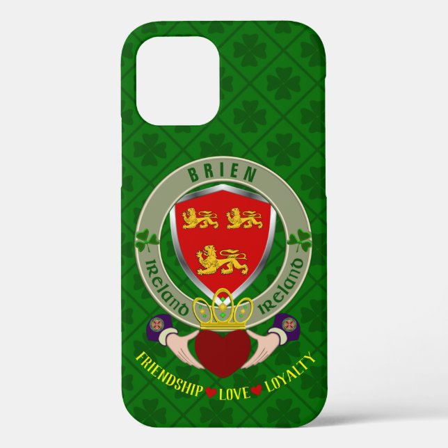 Brien/Bryan Irish Shield & Claddagh Personalisiert Case-Mate iPhone Hülle (Rückseite)