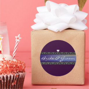 Brien und Groom Sun Rays Vellum und Grenzen Runder Aufkleber