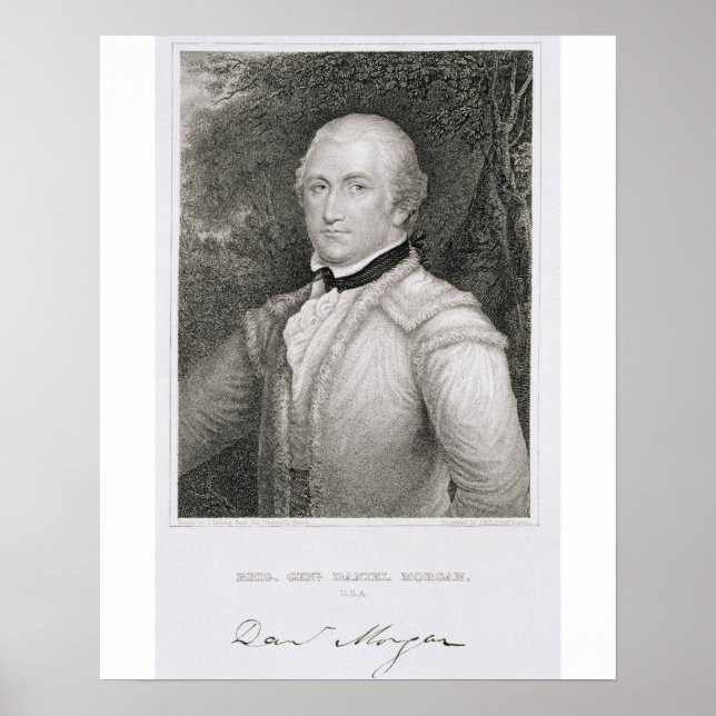 Brigadegeneral Daniel Morgan (1736-1802) Grav Poster (Vorne)