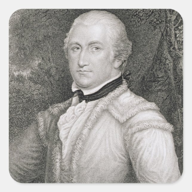 Brigadegeneral Daniel Morgan (1736-1802) Grav Quadratischer Aufkleber (Vorderseite)