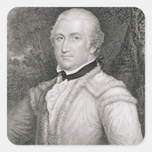 Brigadegeneral Daniel Morgan (1736-1802) Grav Quadratischer Aufkleber