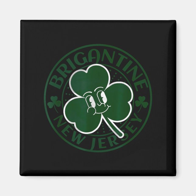Brigantine New Jersey Irish Shamrock Nj Retro Souv Magnet (Vorne)