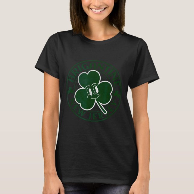 Brigantine New Jersey Irish Shamrock Nj Retro Souv T-Shirt (Vorderseite)
