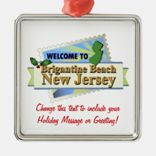 Brigantine-Strand NJ Silbernes Ornament