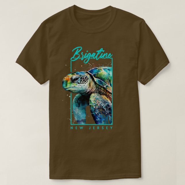 Brigatine New Jersey Wasserfarbe Meer Schildkröte  T-Shirt (Design vorne)