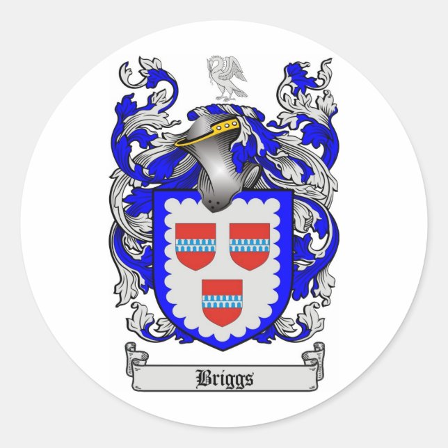 BRIGGS-FAMILIENWAPPEN - WALDBUCH VON BRIGGS RUNDER AUFKLEBER (Vorderseite)
