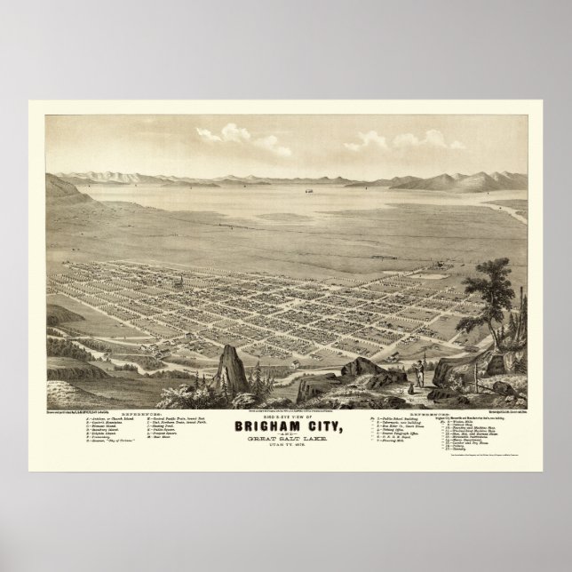 Brigham City, ABER Panoramablick - 1875 Poster (Vorne)