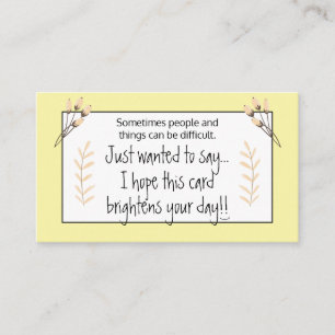 Brighed your Day Yellow Floral Kindness Cards Visitenkarte