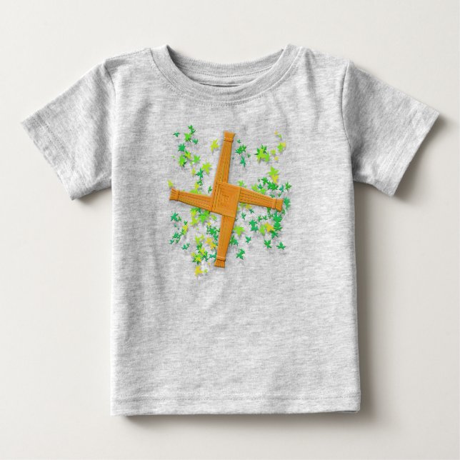 Brighid Cross mit Blätter Baby T-shirt (Vorderseite)