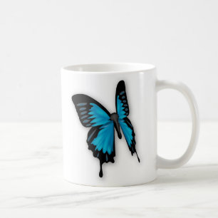 Brighly Hued Blue Butterfly Tasse