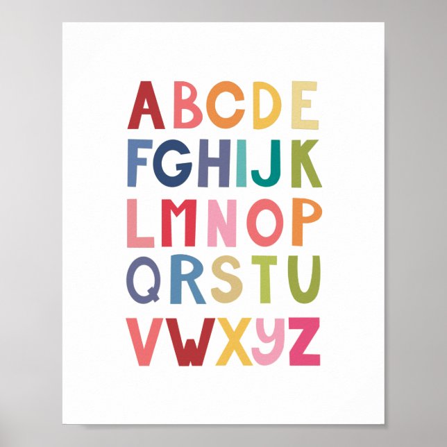Bright ABC Unisex Kids Room Malcantone Poster (Vorne)