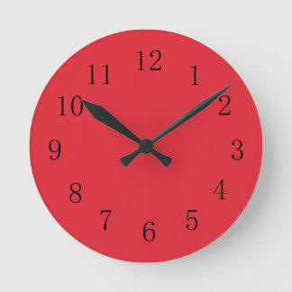 Bright Alizarin Red Kitchlock Runde Wanduhr