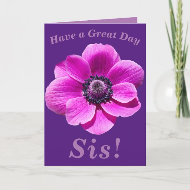 Bright and Bold Floral Birthday Card for Sister Karte (Vorderseite)