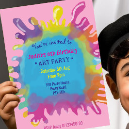 Bright and Colorful chic play kids art Party Einladung
