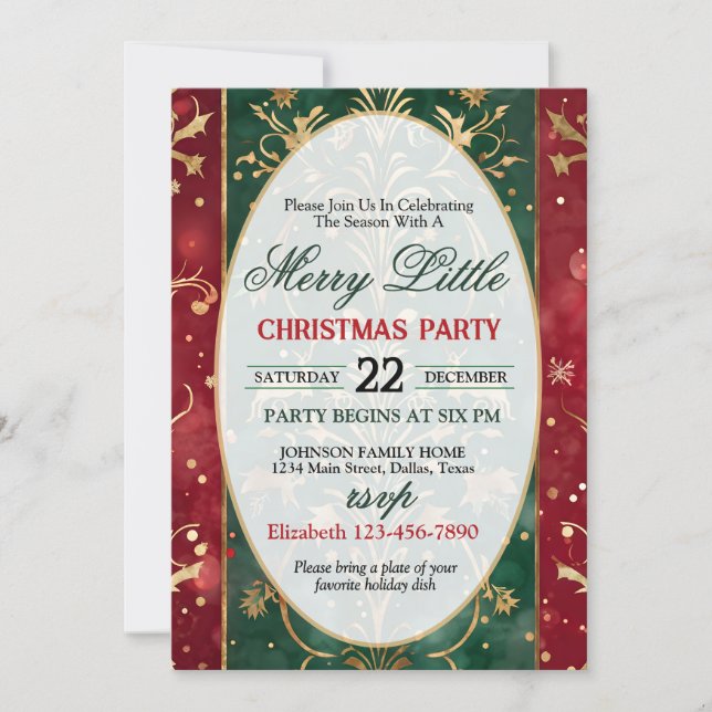 Bright and Colorful Christmas Party Invitation Einladung (Vorderseite)