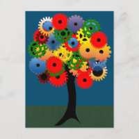 Bright and Colorful Mechanical Gear Tree