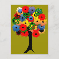 Bright and Colorful Mechanical Gear Tree