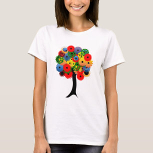 Bright and Colorful Mechanical Gear Tree T-Shirt