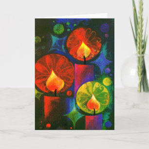 Bright and Glowing Christmas Candles Feiertagskarte