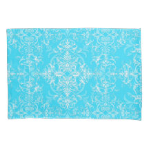 Bright Aqua Blue Double Damask Viktorianisch Style