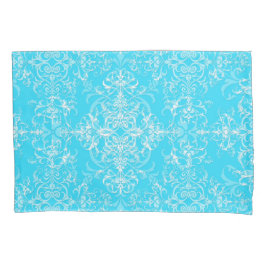 Bright Aqua Blue Double Damask Viktorianisch Style Kissenbezug