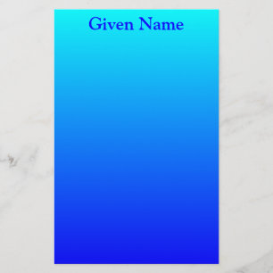 Bright Aqua Blue Personalisiert Ombre Briefpapier