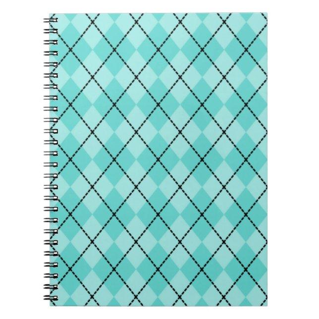Bright Aqua Raute Notebook Notizblock (Vorderseite)