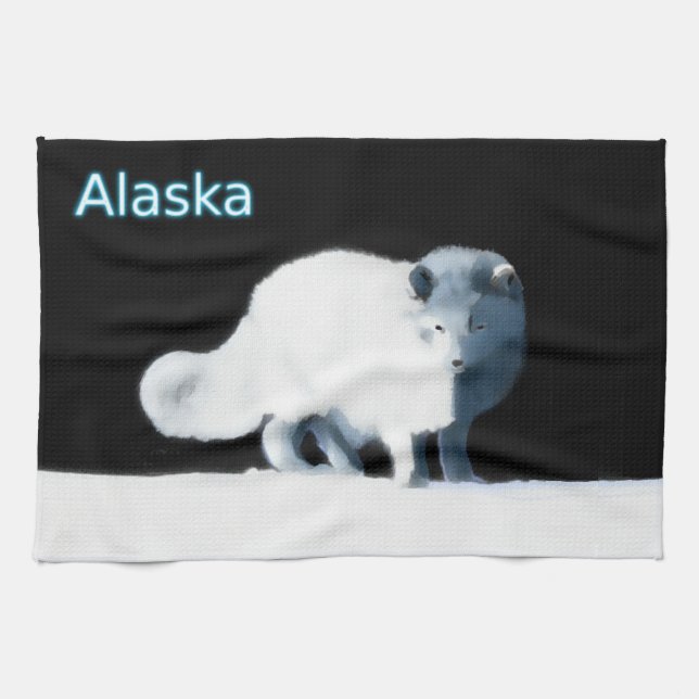 Bright Arctic Fox Handtuch (Horizontal)