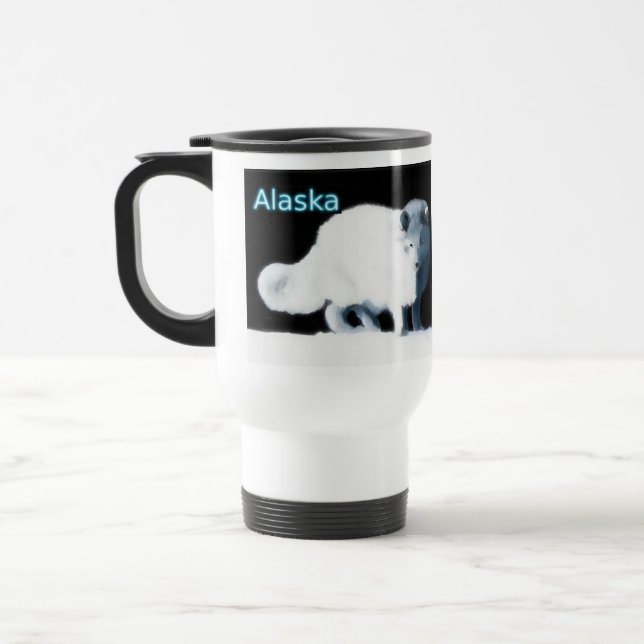 Bright Arctic Fox Reisebecher (Links)
