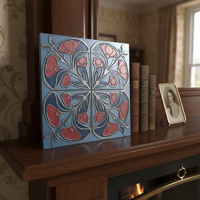 Bright Art Nouveau Floral Medallion#13 ID1193 Fliese (Von Creator hochgeladen)