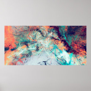 Bright artistic splashes. Abstract painting trendy Poster