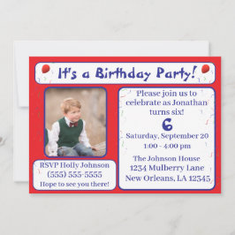 Bright Balloons & Confetti Geburtstag Einladung