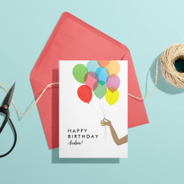 Bright Balloons Custom Happy Birthday Card Dankeskarte