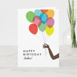 Bright Balloons Custom Happy Birthday Card Karte