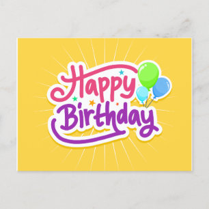 Bright Balloons Happy Birthday Postkarte