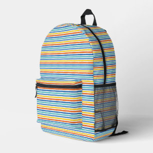 Bright Beachy Strip Muster Bedruckter Rucksack