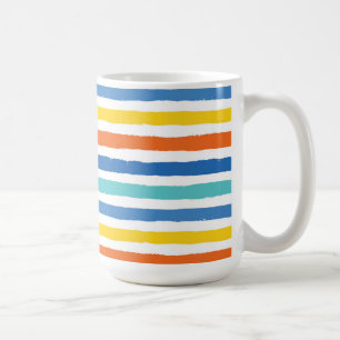 Bright Beachy Strip Muster Kaffeetasse