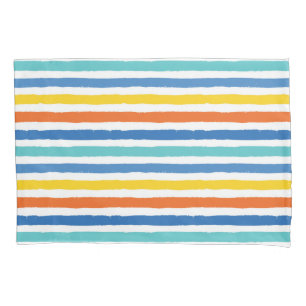 Bright Beachy Strip Muster Kissenbezug