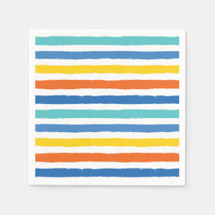 Bright Beachy Strip Muster Serviette