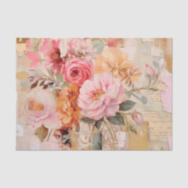 Bright & Beautiful Floral Collage with Torn Paper Seidenpapier