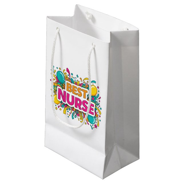 Bright Best Nurse Geschenktasche Kleine Geschenktüte (Vorderseite Schrägansicht)