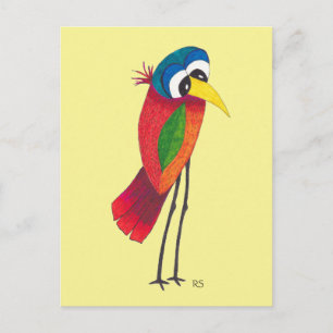 Bright Big-Mit Augen Bird-Postkarte Postkarte