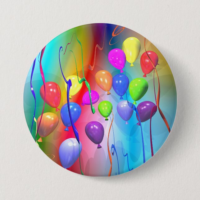 Bright Birthday Balloons Button (Vorderseite)