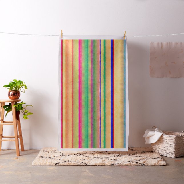 Bright Bleche Wasserfarben Streifen Gewebe Stoff (Beispiel)